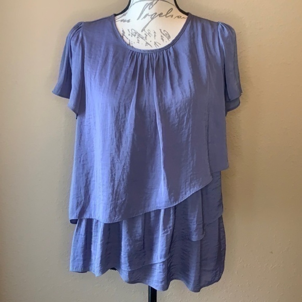 FREE with purchase! Hazel ‘Yolandi’ ruffle tiered overlay blouse top S